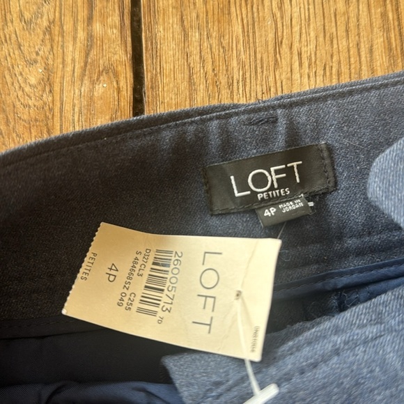 LOFT grey/ blue tie waist trousers NWT - Picture 5 of 7